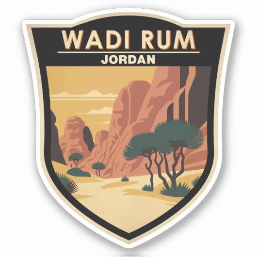Wadi Rum Jordan Travel Art Sticker (Voorkant)