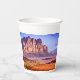 Wadi Rum woestijn in Jordanië, Vakantie Papieren Bekers