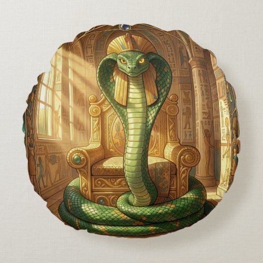 Wadjet – Ägyptische Schlangengöttin´5 Rond Kussen (Voorkant)