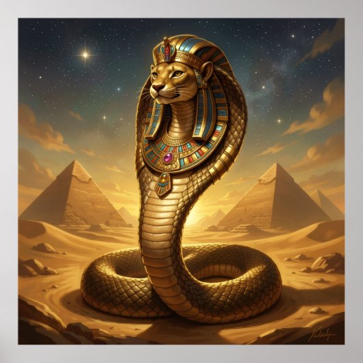 Wadjet – Egyptian Cobra Goddess Poster (Voorkant)