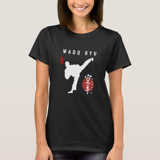 Wado Ryu Karate Instructor Japans Kanji Calligra T-shirt (Voorkant)