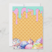 Wafel achtergrond Druppelende Roze IJs Verjaardag Kaart (Achterkant)