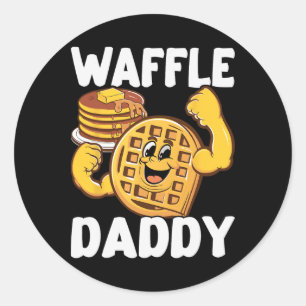 Wafel Daddy Voedsel Liefhebber Wafel Fluisteraar V Ronde Sticker