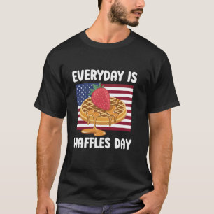 Wafel Elke Dag Is Wafels Dag USA Amerikaanse Vlag T-shirt