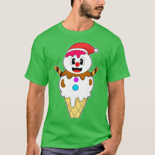 Wafel ijs Kerstmis Sneeuwman T-shirt