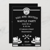 Wafel Party Invite Kaart (Voorkant / Achterkant)