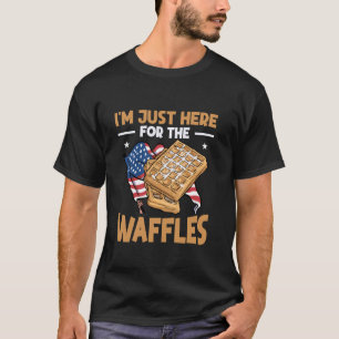 Wafel USA Amerikaanse Vlag Patriottisch Hier Voor T-shirt
