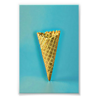 Wafelkegel voor ijsliefhebbers foto afdruk