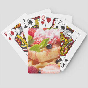 Wafelkoek met verse besvruchten speelkaarten