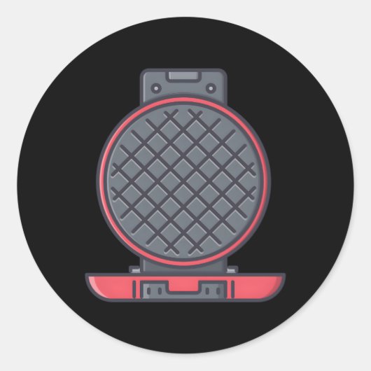 Wafelmaker Gegoten Griddle Waffle Iron Waffle-Iron Ronde Sticker (Voorkant)