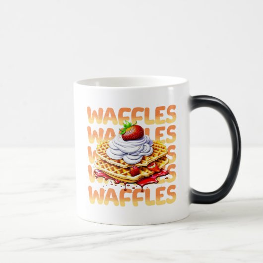 Wafels bedekt met aardbeien gepersonaliseerd magische mok (Rechts)