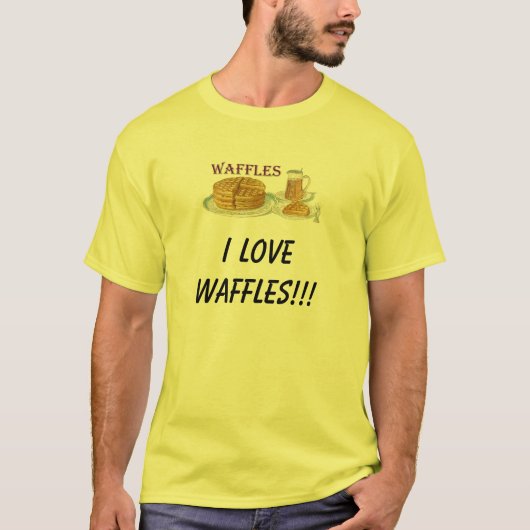 Wafels, ik hou van WAFFLES!!! T-shirt (Voorkant)