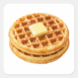 Wafels met Boter op Wit Vierkante Sticker