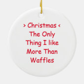 Wafels slagroom en aardbeien Kerstmis Keramisch Ornament (Achterkant)