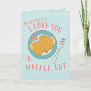 Wafels voor het hart van grootmoeders verjaardagso kaart