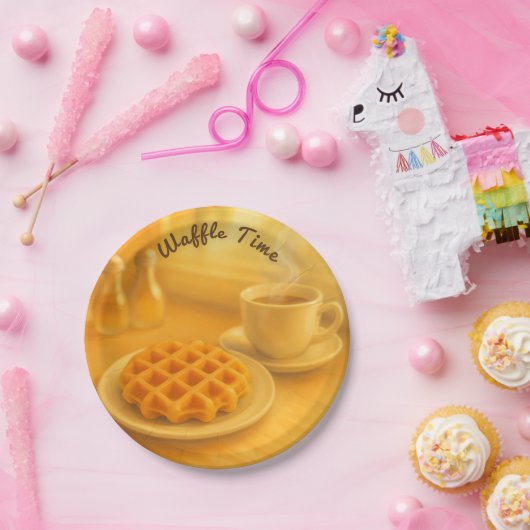 Wafeltijd – Belgisch ontbijt papier Bord (Feest)