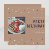 Waffer Augmente Et Brille Invitation Anniversaire (Devant / Derrière)