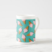 Waffle cones ice cream and frozen yogurt pattern porselein kop (Voorkant rechts)