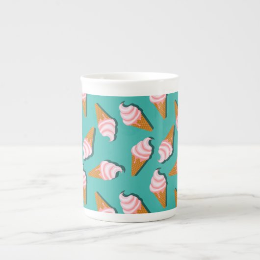 Waffle cones ice cream and frozen yogurt pattern porselein kop (Voorkant)