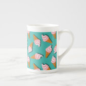 Waffle cones ice cream and frozen yogurt pattern porselein kop (Rechts)