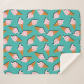 Waffle cones ice cream and frozen yogurt pattern sherpa deken (Voorkant (horizontaal))