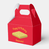 Waffle Cute Breakfast Brunch Kinder 1st Birthday Bedankdoosjes (Achterkant)