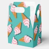 Waffle-kegels, ijs en bevroren yoghurtpatroon bedankdoosjes (Geopend)