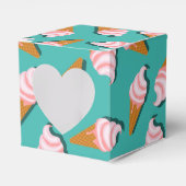 Waffle-kegels, ijs en bevroren yoghurtpatroon bedankdoosjes (Voorkant Zijde)