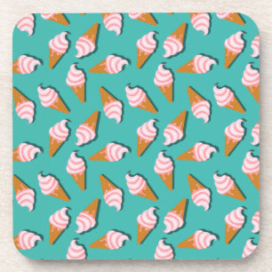 Waffle-kegels, ijs en bevroren yoghurtpatroon bier onderzetter