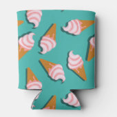 Waffle-kegels, ijs en bevroren yoghurtpatroon blikjeskoeler (Achterkant)