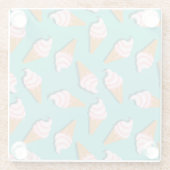 Waffle-kegels, ijs en bevroren yoghurtpatroon glazen onderzetter (Achterkant)