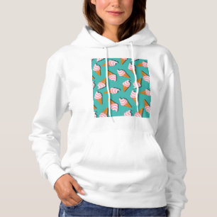 Waffle-kegels, ijs en bevroren yoghurtpatroon hoodie