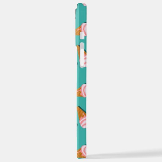 Waffle-kegels, ijs en bevroren yoghurtpatroon iPhone hoesje (Linkerkant)