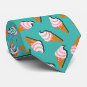 Waffle-kegels, ijs en bevroren yoghurtpatroon stropdas (Opgerold)