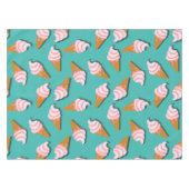 Waffle-kegels, ijs en bevroren yoghurtpatroon tafelkleed (Voorkant (Horizontaal))