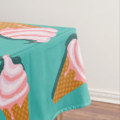 Waffle-kegels, ijs en bevroren yoghurtpatroon tafelkleed (Voorbeeld)