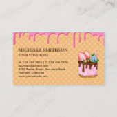 Waffle Pink Frosting Drip Pastry Chef Bakery Visitekaartje (Achterkant)