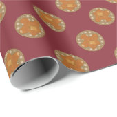 Waffle Polka Dot Pattern in Burgundy Cadeaupapier (Rol Hoek)