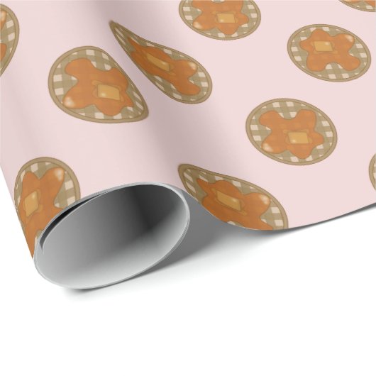 Waffle Polka Dot Pattern in Light Roze Cadeaupapier (Rol Hoek)
