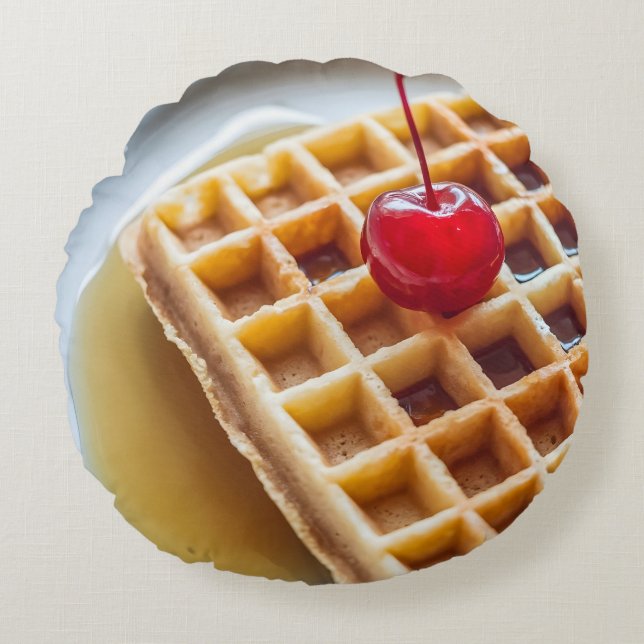 Waffle Rond Kussen (Voorkant)