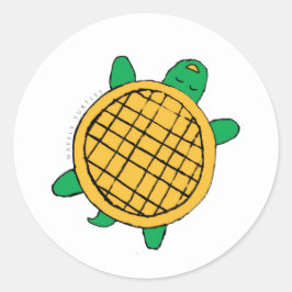 Waffle Turtles-sticker Ronde Sticker
