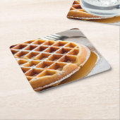 waffle vierkante kartonnen onderzetter (Schuin)