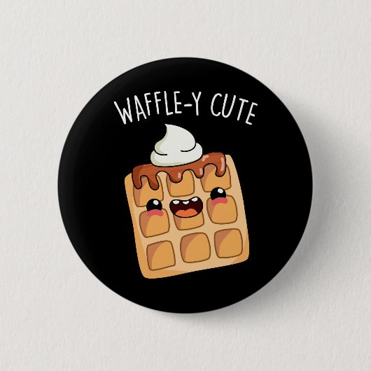 Waffle-y Funny Waffle Pun Ronde Button 5,7 Cm (Voorkant)