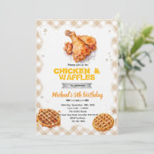Waffles and chicken party Invitation (Debout devant)