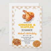 Waffles and chicken party Invitation (Devant / Derrière)