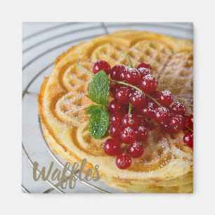 Waffles homemade met curranten voor zoete tand magneet