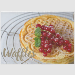 Waffles homemade met curranten voor zoete tand tissuepapier