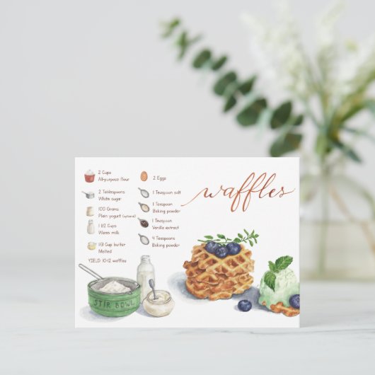 Waffles Recept Kaart (Staand voorkant)