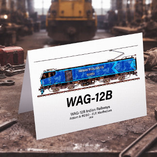 WAG-12B locomotief. goederentrein van de Indiase s Bedankkaart
