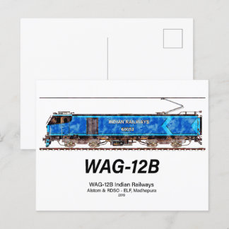 WAG-12B locomotief. goederentrein van de Indiase s Briefkaart